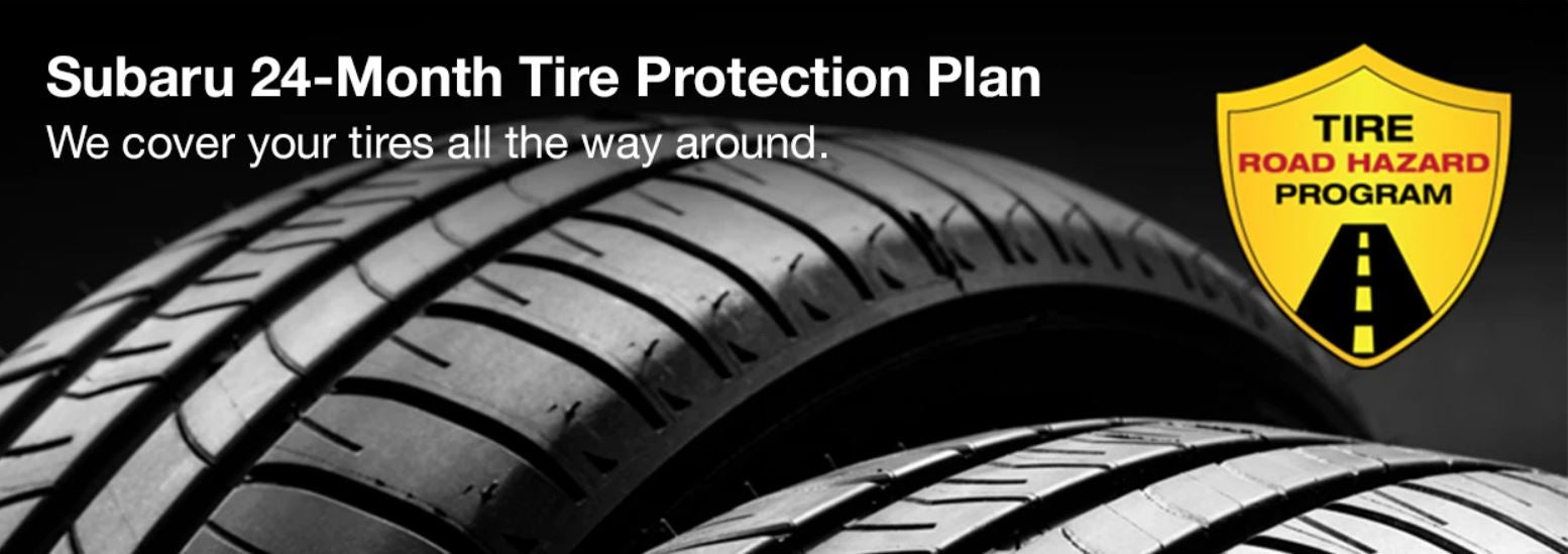 Subaru tire with 24-Month Tire Protection and road hazard program logo. | Zappone Subaru Norwich in Norwich NY